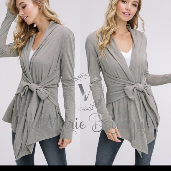 Creamy Sage Wrap Cardigan Top - Picture 3 of 5